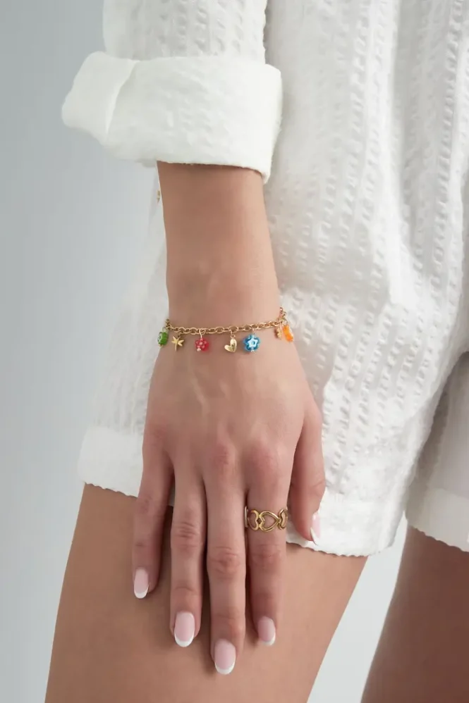 Armband festive florals - goud - Image 2