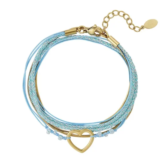Armband summer flow lover - blauw goud