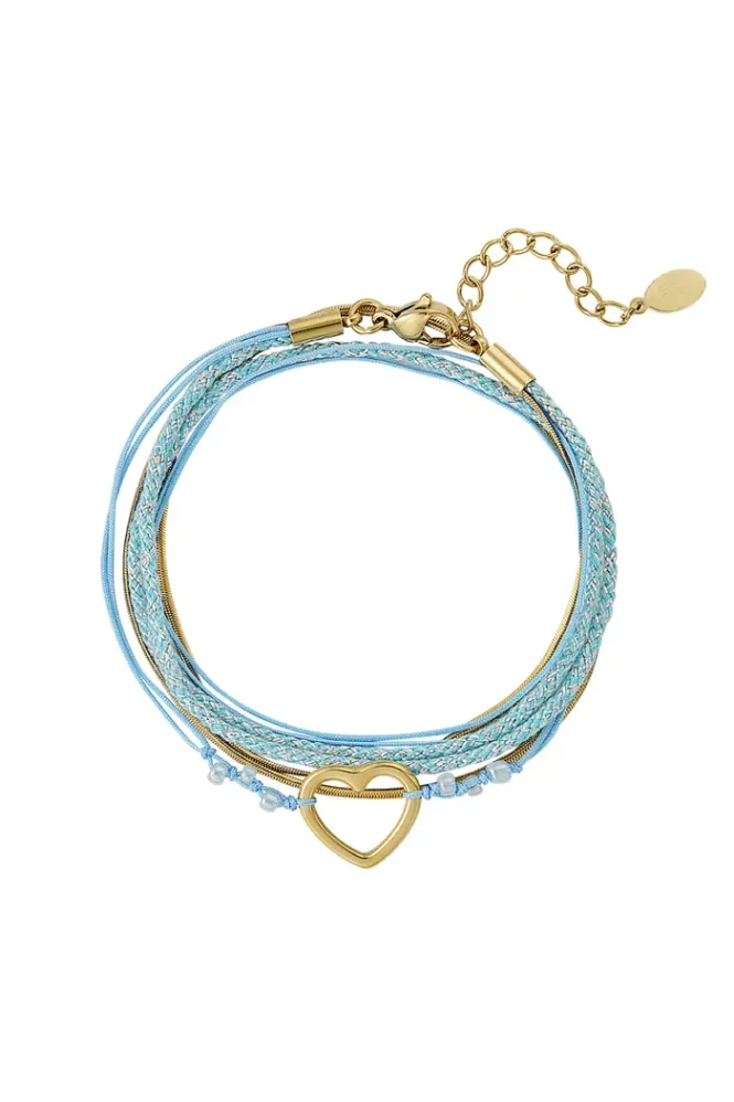 Armband summer flow lover - blauw goud