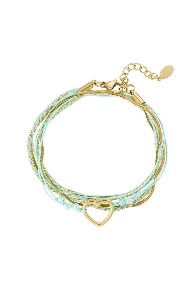 Armband summer flow lover - groen goud