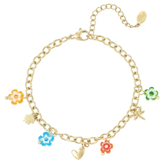 Armband festive florals - goud