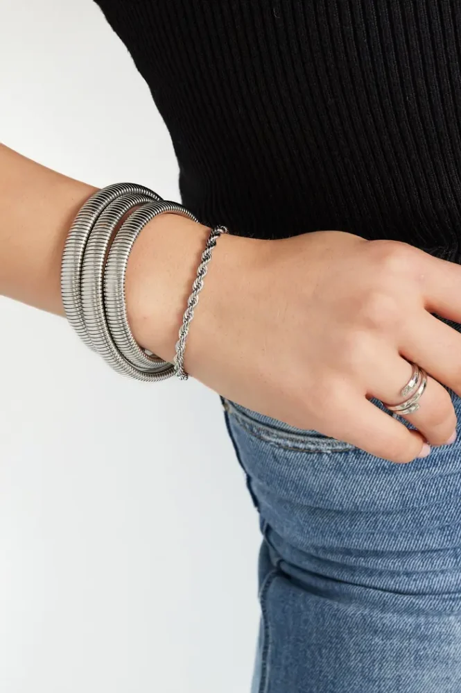 Unisex armband gedraaid grof - goud-4.0MM Stainless Steel - Image 2