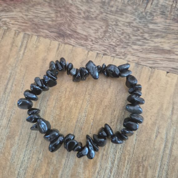 Splitarmband 'Zwarte obsidiaan' voor volwassenen.