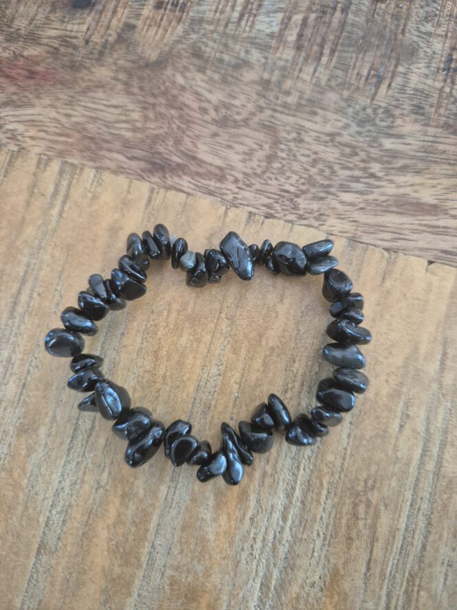 Splitarmband 'Zwarte obsidiaan' voor volwassenen.